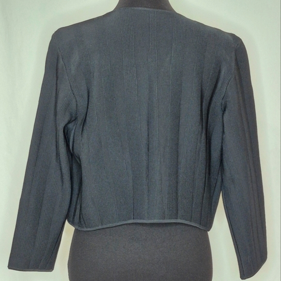 Diane von Furstenberg Ponte Knit Open Front Cropped Cardigan Topper - Size L - Picture 4 of 9